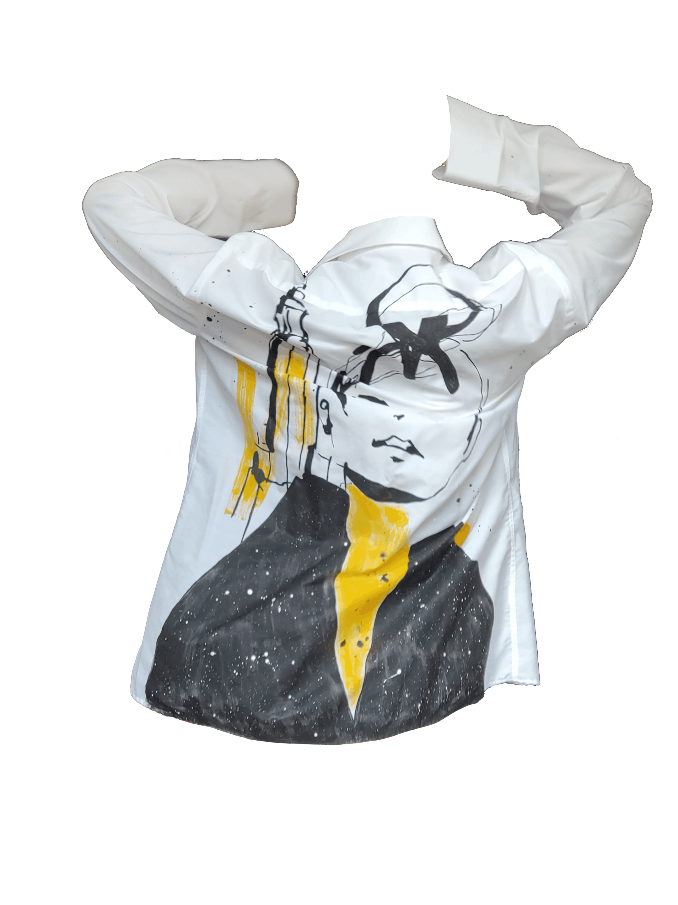 Handmade White shirt sz M handpainted Size M / US 6-8 / IT 42-44 - 1 Thumbnail