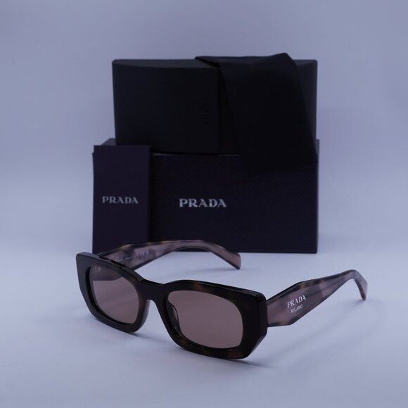 Prada Prada PRB05S 23A60B Sunglasses Mauve Havana Rectangle Frame Size ONE SIZE - 1 Thumbnail