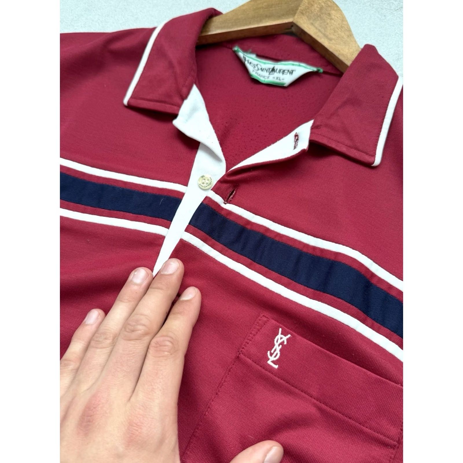 Yves Saint Laurent VINTAGE Yves Saint Laurent YSL SportWear Red Polo T Shirt XL Men Size US XL / EU 56 / 4 - 3 Thumbnail