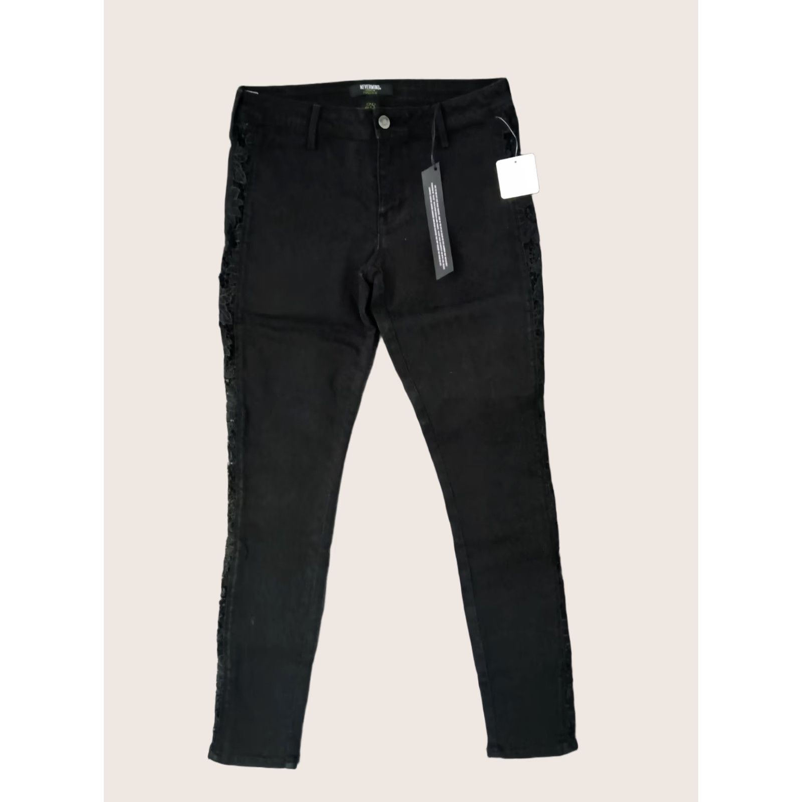 B Sides Nevermind Paper Fox Nevermind Jeans 5-Pocket Skinny Denim Dark Wash Black 28 Womens Jeans Skinny 90s Ladies Black Dark Wash 28 Size 28" / US 6 / IT 42 - 1 Thumbnail