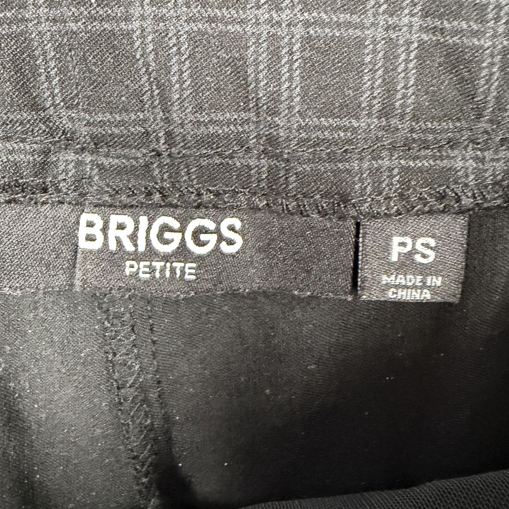 Vintage VINTAGE? No. Briggs Dress Pants PS Petite Black Check Ponte Pull On Stretch Office Workwear Size 28" / US 6 / IT 42 - 7 Thumbnail