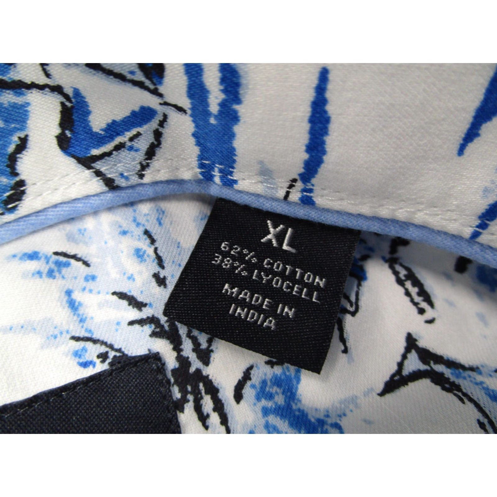 Hart Schaffner Marx Hart Schaffner Marx Shirt Mens XL White Blue Nautical Hawaiian Aloha Button Up Size US XL / EU 56 / 4 - 4 Thumbnail