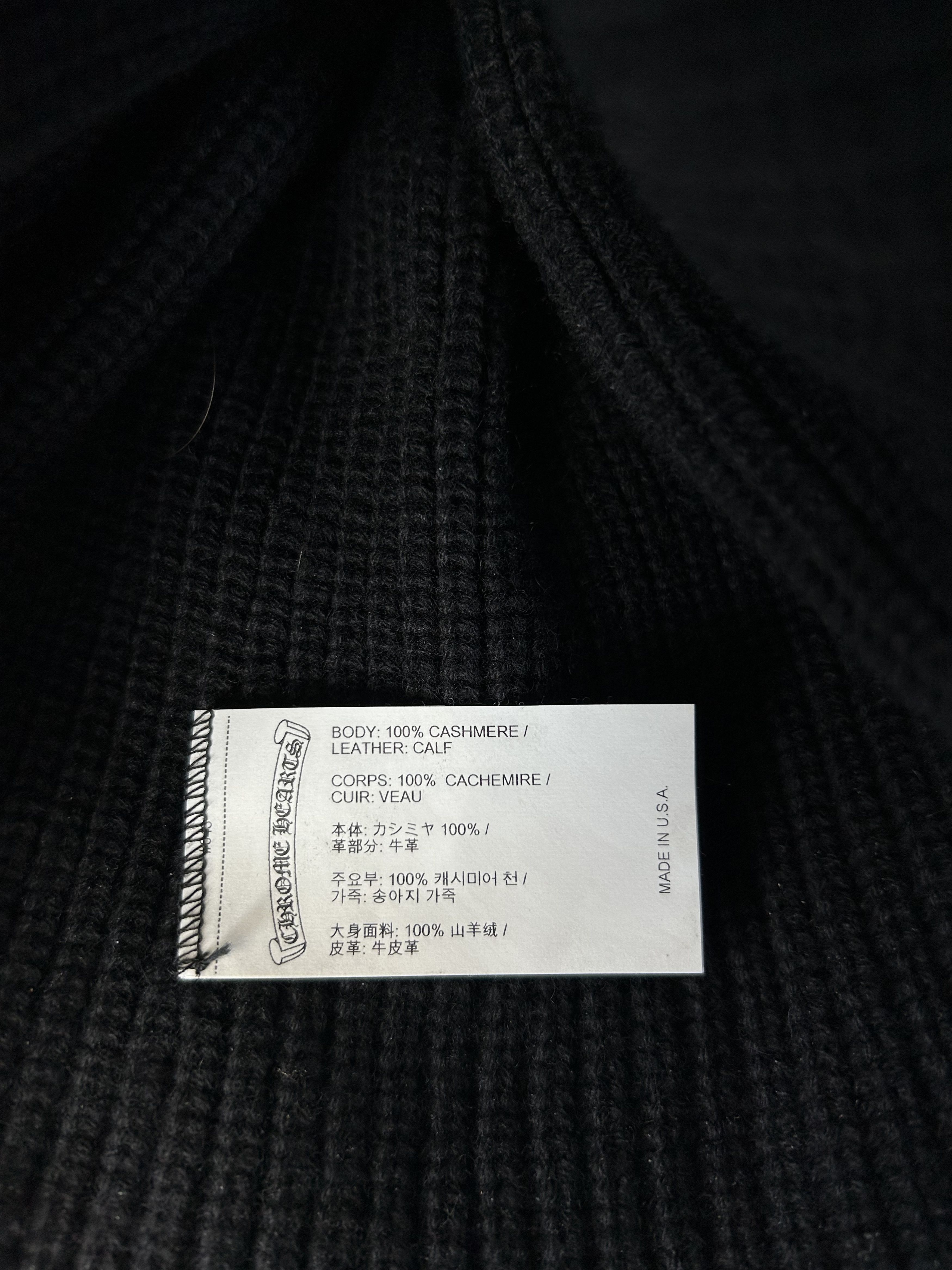 Chrome Hearts Chrome Hearts Black & Red Triple Star Patch Cashmere Beanie Size ONE SIZE - 3 Thumbnail