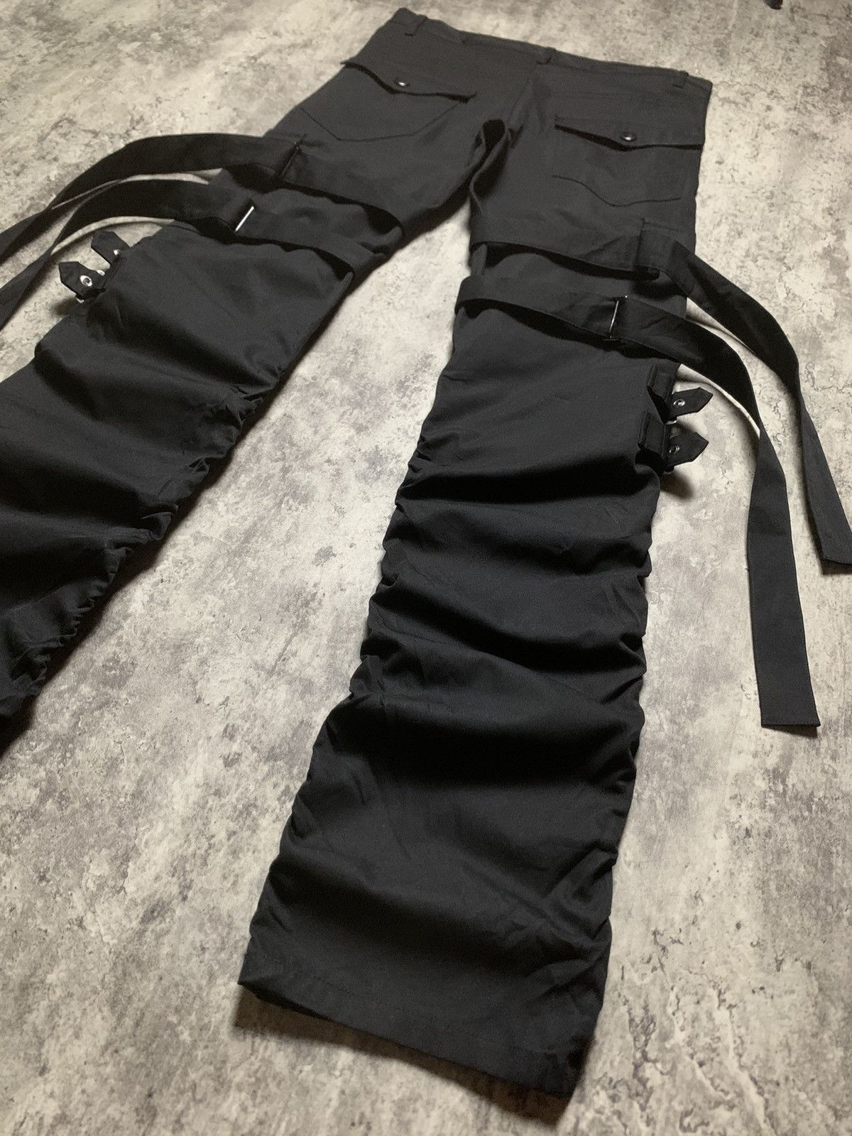 14th Addiction Y2K Kui Black Bondage Cargo Multi Pocket Pants Vkei Style Size US 30 / EU 46 - 3 Thumbnail