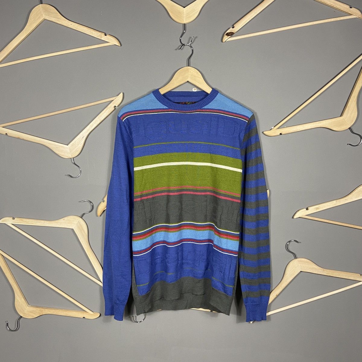 Desigual Desigual Abstract Overprint Art Knit Wool Sweater Size US L / EU 52-54 / 3 - 3 Thumbnail