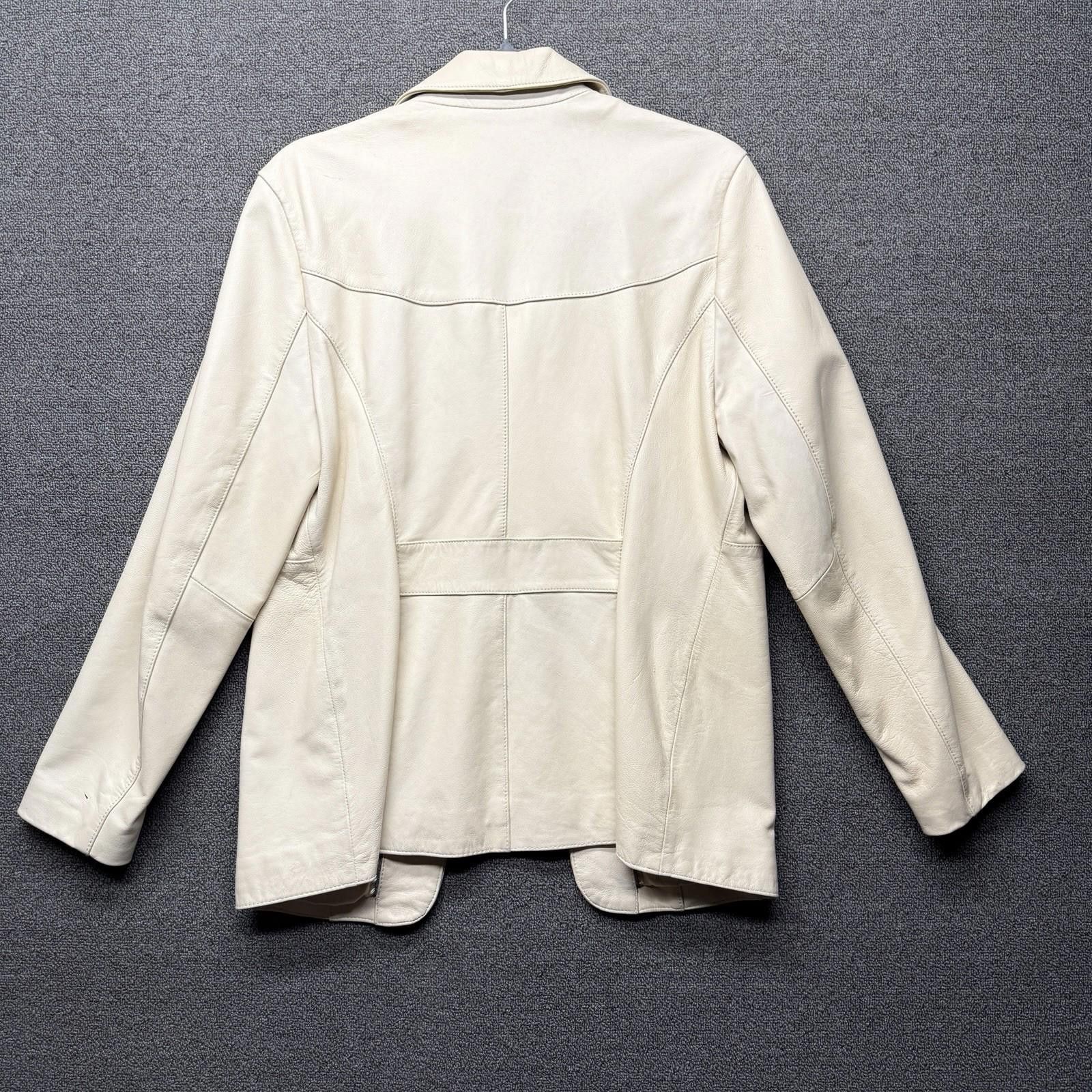 Wilsons Leather Vintage Wilsons Leather Ivory Cream Leather Jacket Women’s L Size L / US 10 / IT 46 - 3 Thumbnail