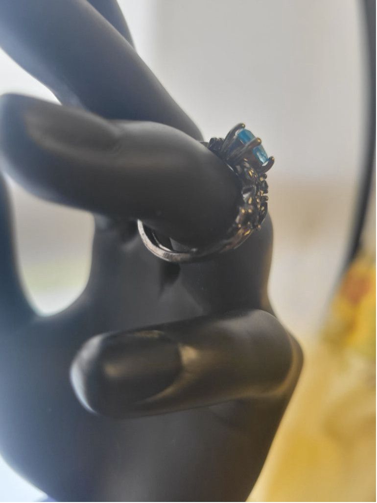 Other 925 sterling silver plated black Gothic zirconia ring size 7 Size ONE SIZE - 6 Thumbnail