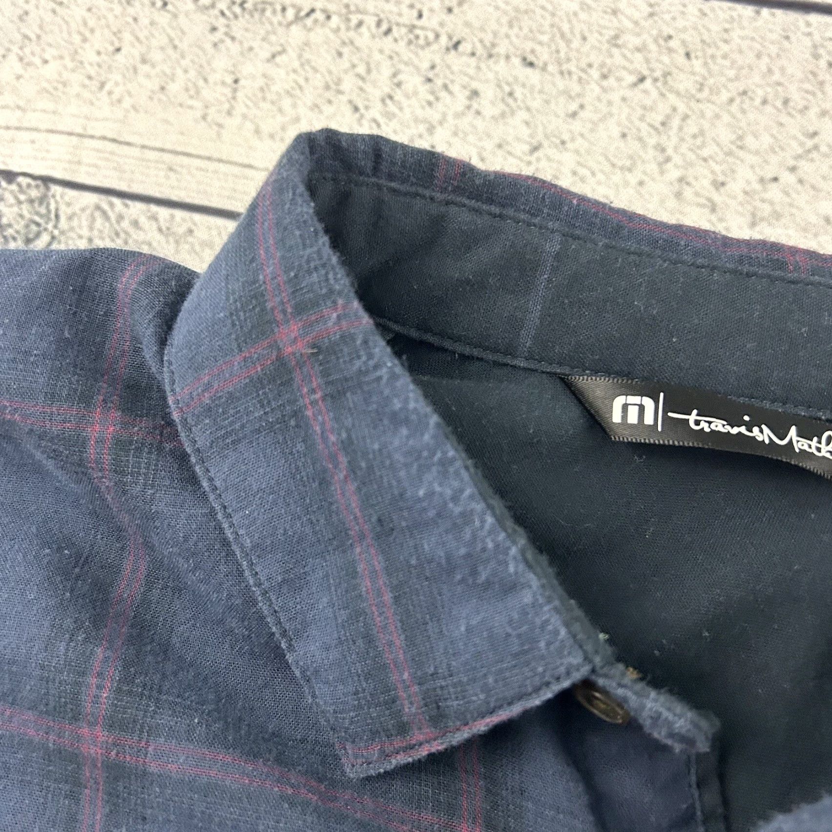 TravisMathew Travis Mathew Plaid Long Sleeve Button-Up Shirt Men's L Blue Flannel Size US L / EU 52-54 / 3 - 3 Thumbnail