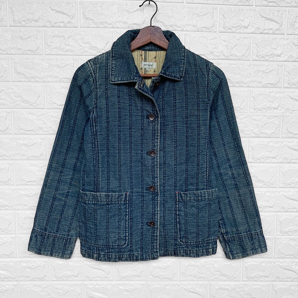 Indigo × Japanese Brand Vert Dense Blue Denim Jacket Japanese Brand Size S / US 4 / IT 40 - 2 Thumbnail