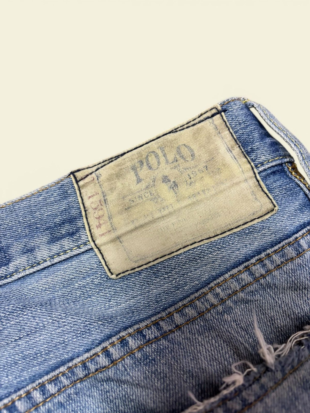 Polo Ralph Lauren Vtg 90s Polo RL Ralph Lauren Blue Wash Distress Loose Jeans Size US 34 / EU 50 - 8 Thumbnail