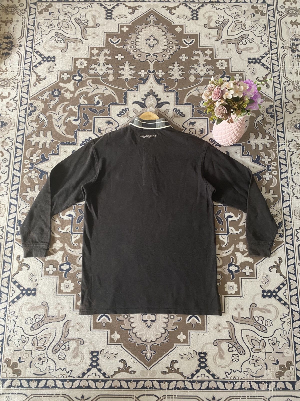Yves Saint Laurent YVESSAINTLAURENT LONG SLEEVE POLO Size US L / EU 52-54 / 3 - 7 Thumbnail