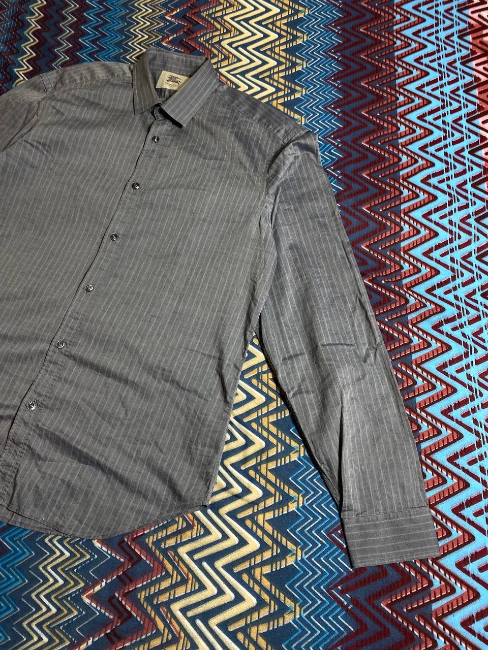 Burberry Vintage Y2K striped shirt Burberry gray Luxury streetwear Size US M / EU 48-50 / 2 - 8 Thumbnail