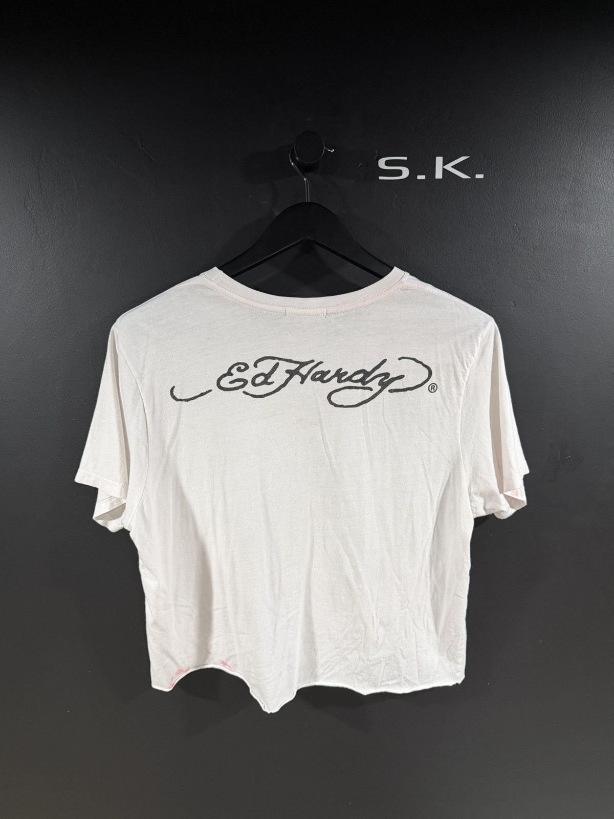 Ed Hardy 2000s Y2K Vintage Ed Hardy Cropped Soft Grunge Tee L Size US L / EU 52-54 / 3 - 5 Thumbnail
