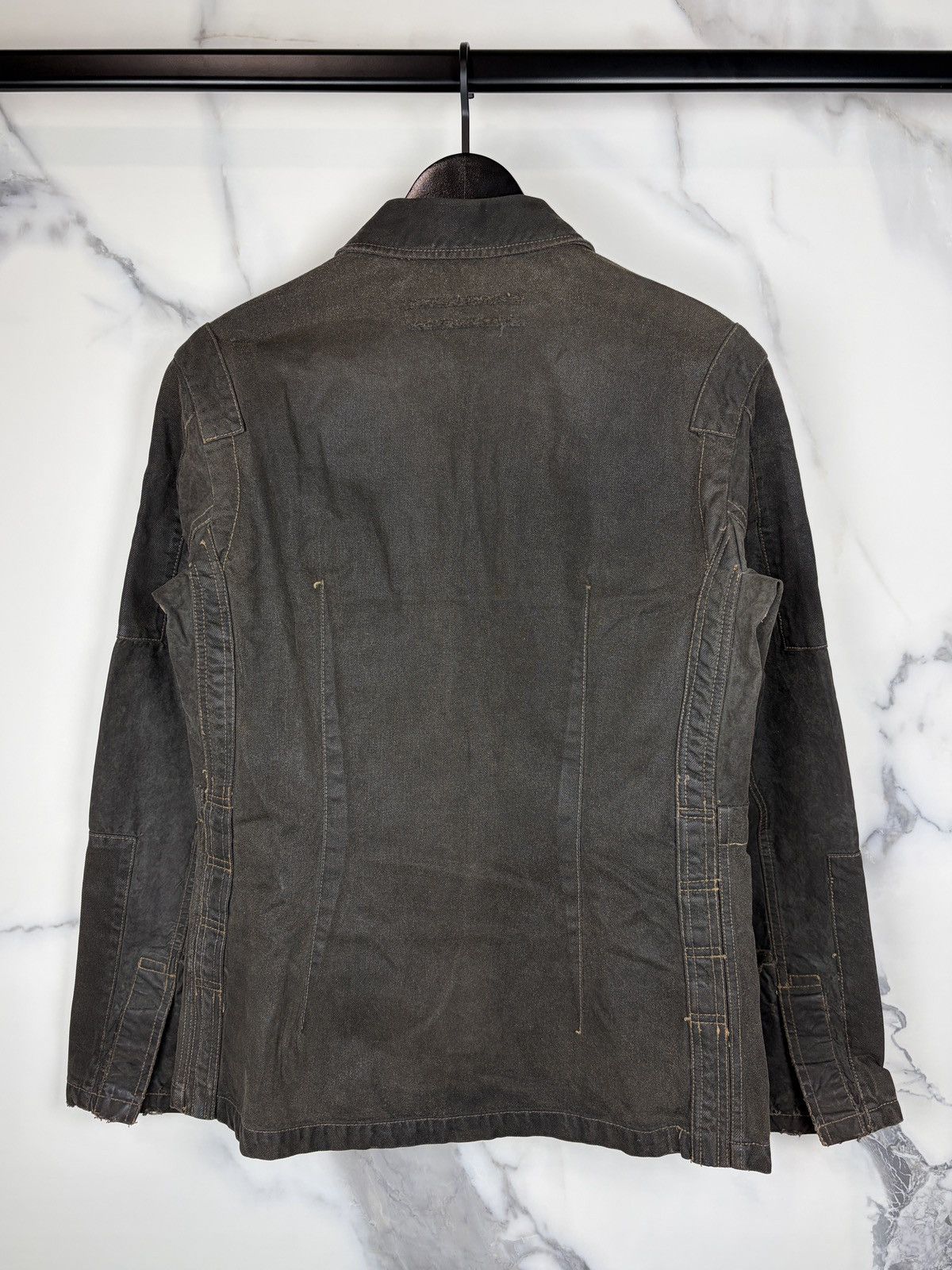 Rick Owens SS05 Rick Owens Scorpio Waxed Coated Denim Jacket Thrashed Size US S / EU 44-46 / 1 - 3 Thumbnail