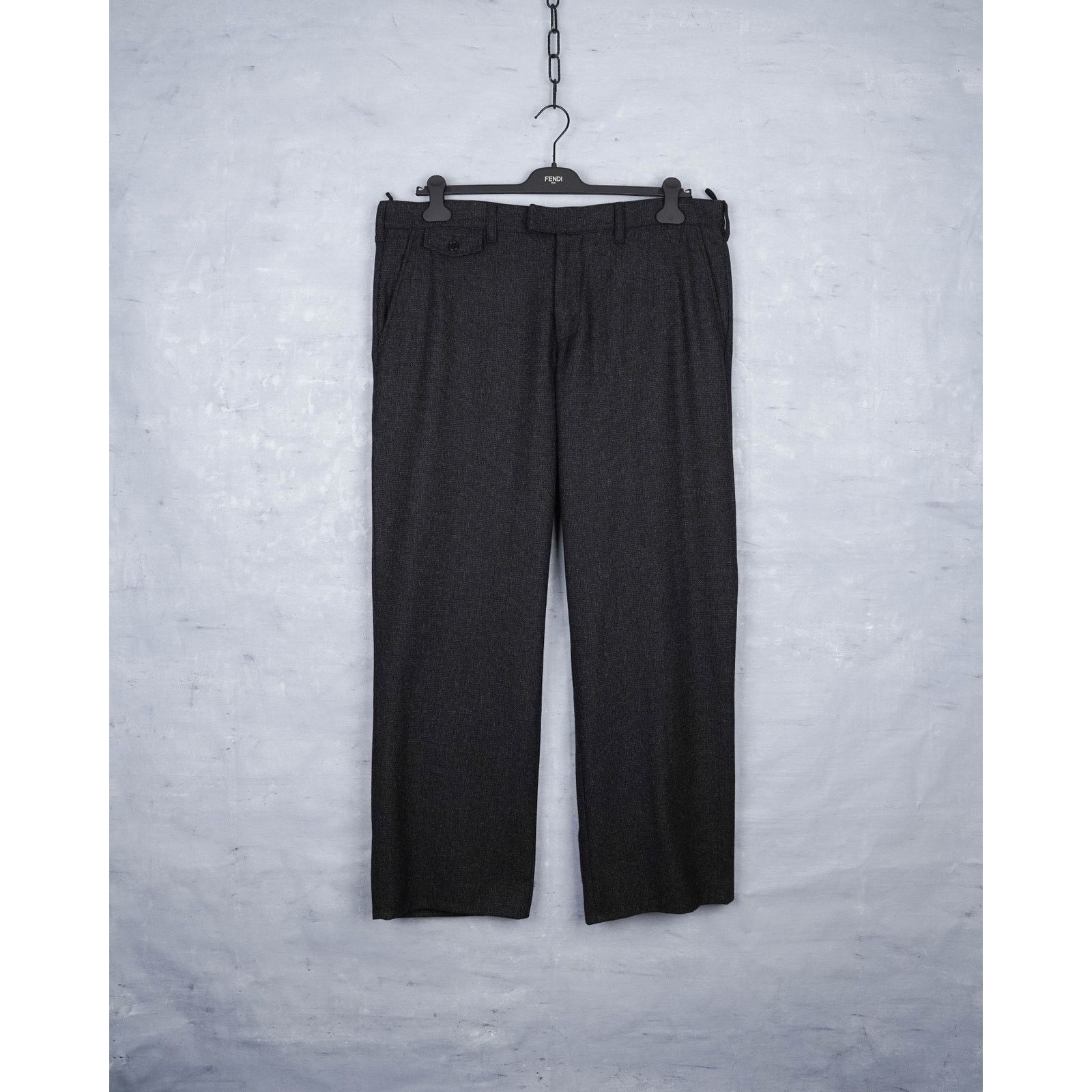 Prada Prada charcoal gray wool blend textured trousers pants Size US 40 / EU 56 - 1 Thumbnail