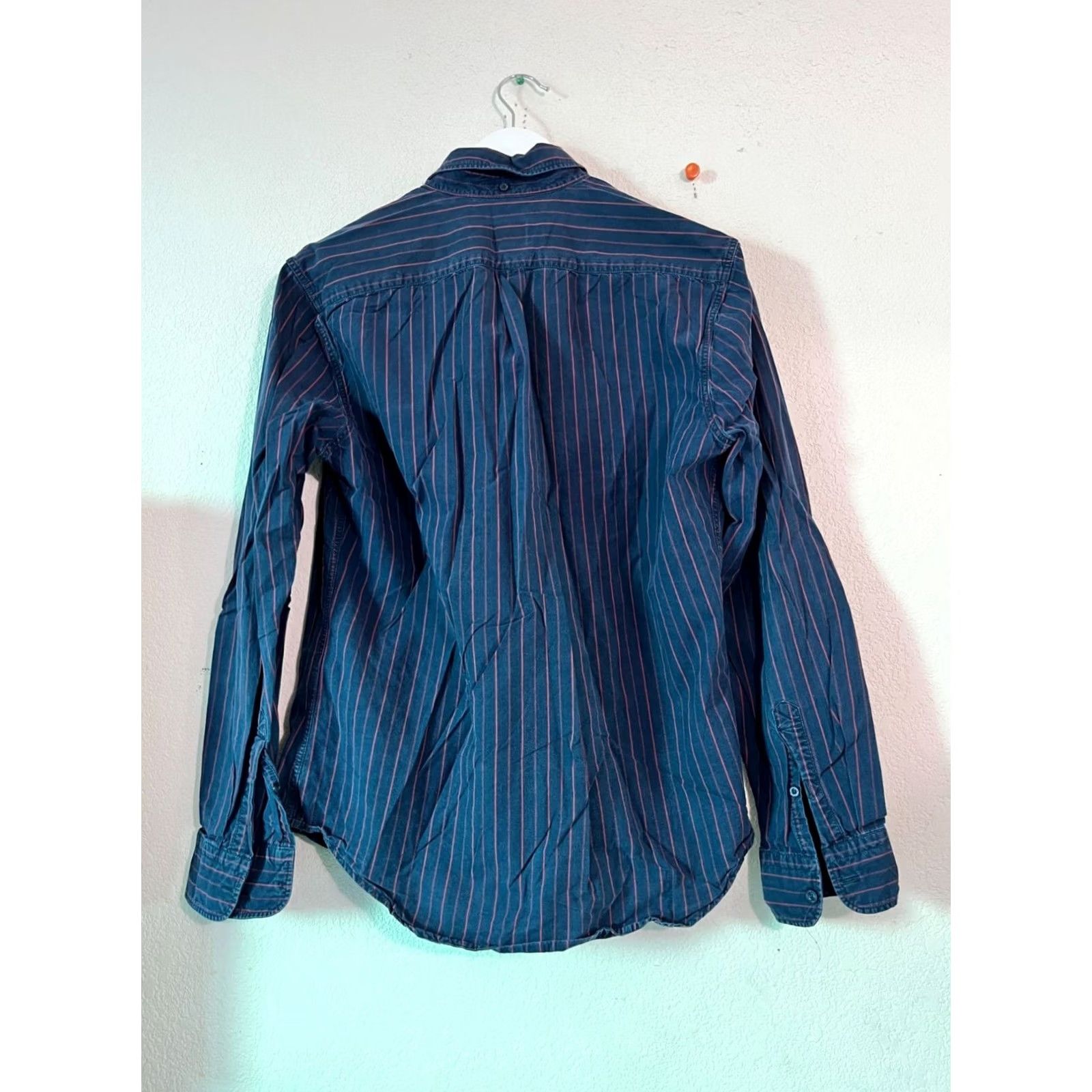 Levi's Levi's Mens Button-Up Shirt Large Blue Striped Denim Long Sleeve Casual Size US L / EU 52-54 / 3 - 3 Thumbnail