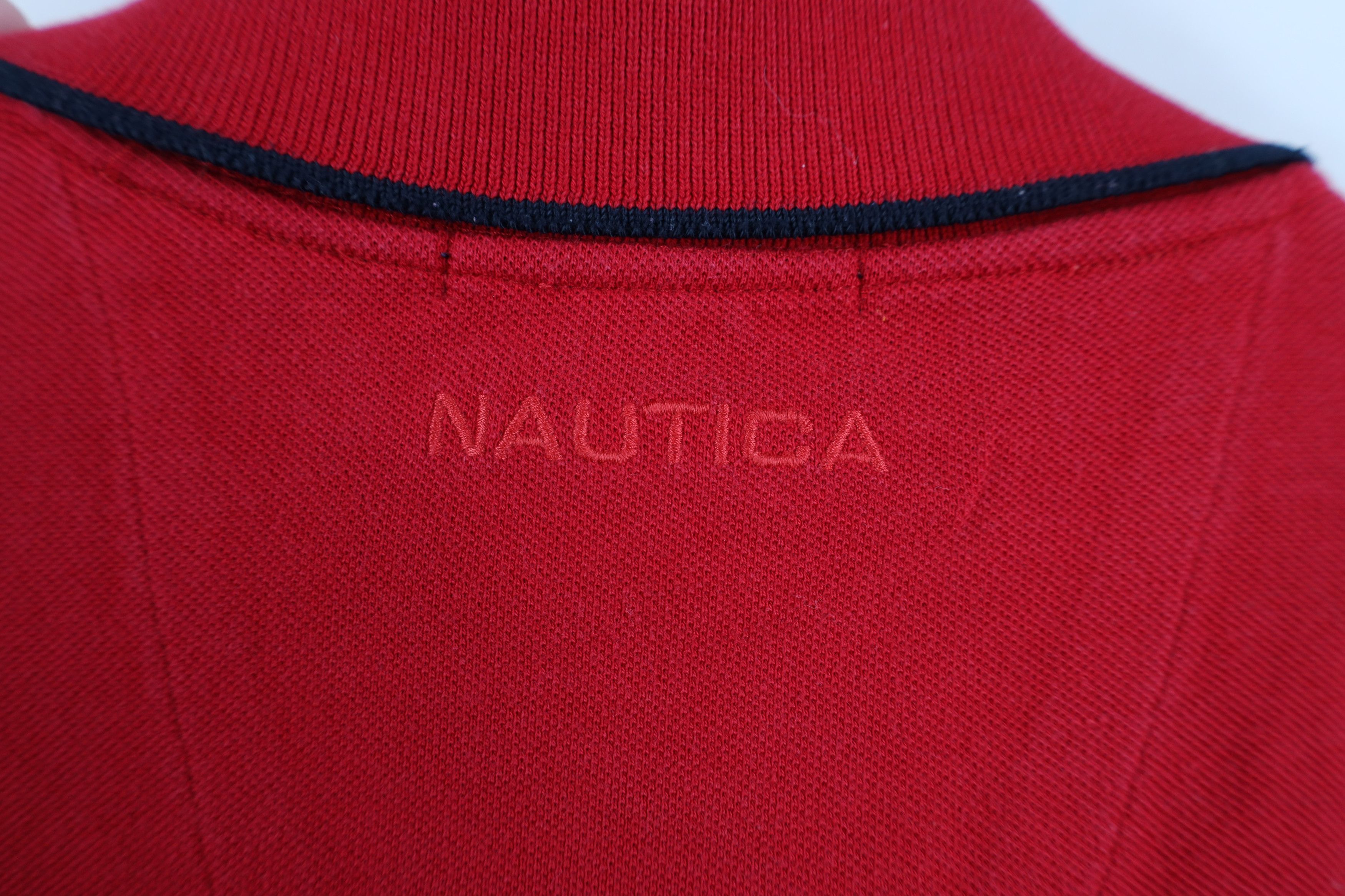 Nautica Vintage 90s Nautica Knit Collared Golf Polo Shirt Red Size US L / EU 52-54 / 3 - 11 Thumbnail