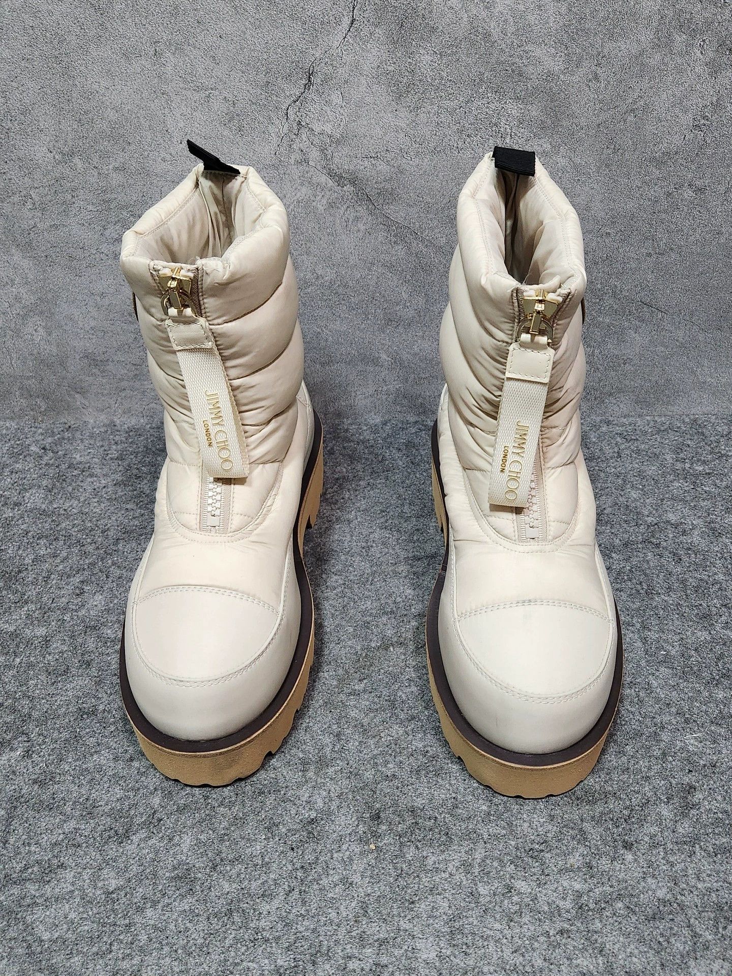 Jimmy Choo JIMMY CHOO Beige Thick-Soled Short Snow Boots Size US 8 / IT 38 - 1 Thumbnail
