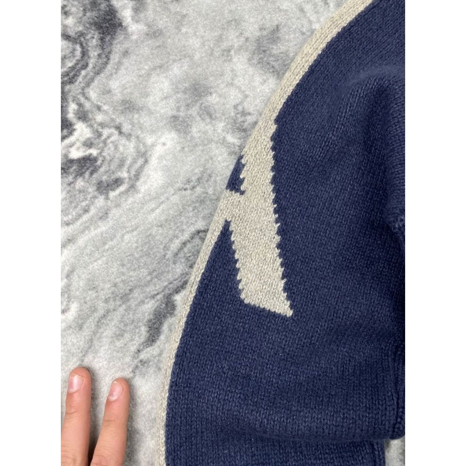 Vintage VINTAGE Armani Jeans Knit Wool Full Zip Hoodie 00s Men Size L Blue Size US L / EU 52-54 / 3 - 6 Thumbnail