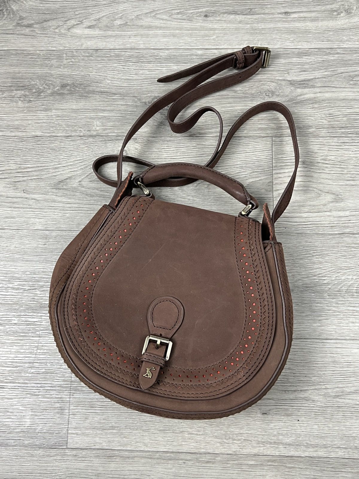 Other Joules Dawcett Spanish Leather Saddle Bag - Chocolate Size ONE SIZE - 1 Thumbnail