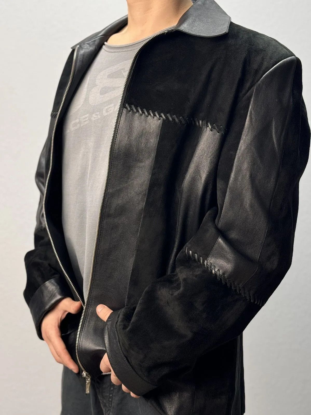 Hysteric Glamour × If Six Was Nine × Vintage VINTAGE CRAZY LEATHER JACKET IFSIXWASNINE STYLE Y2K Size US L / EU 52-54 / 3 - 3 Thumbnail