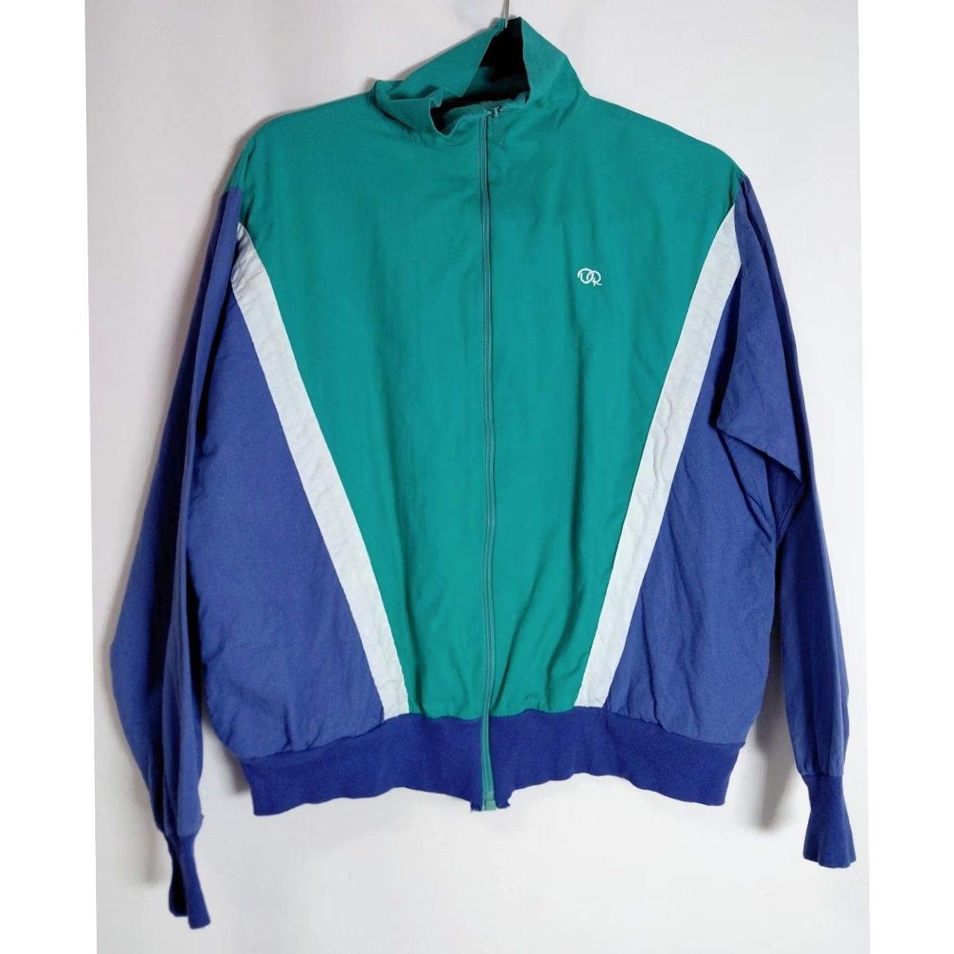 Oscar De La Renta Oscar de la Renta ACTIVE Colorblock Jacket Green Blue Jacket M Women Regular Lightweight Zip Cotton Windbreaker Casual USA 90s? Size M / US 6-8 / IT 42-44 - 2 Thumbnail