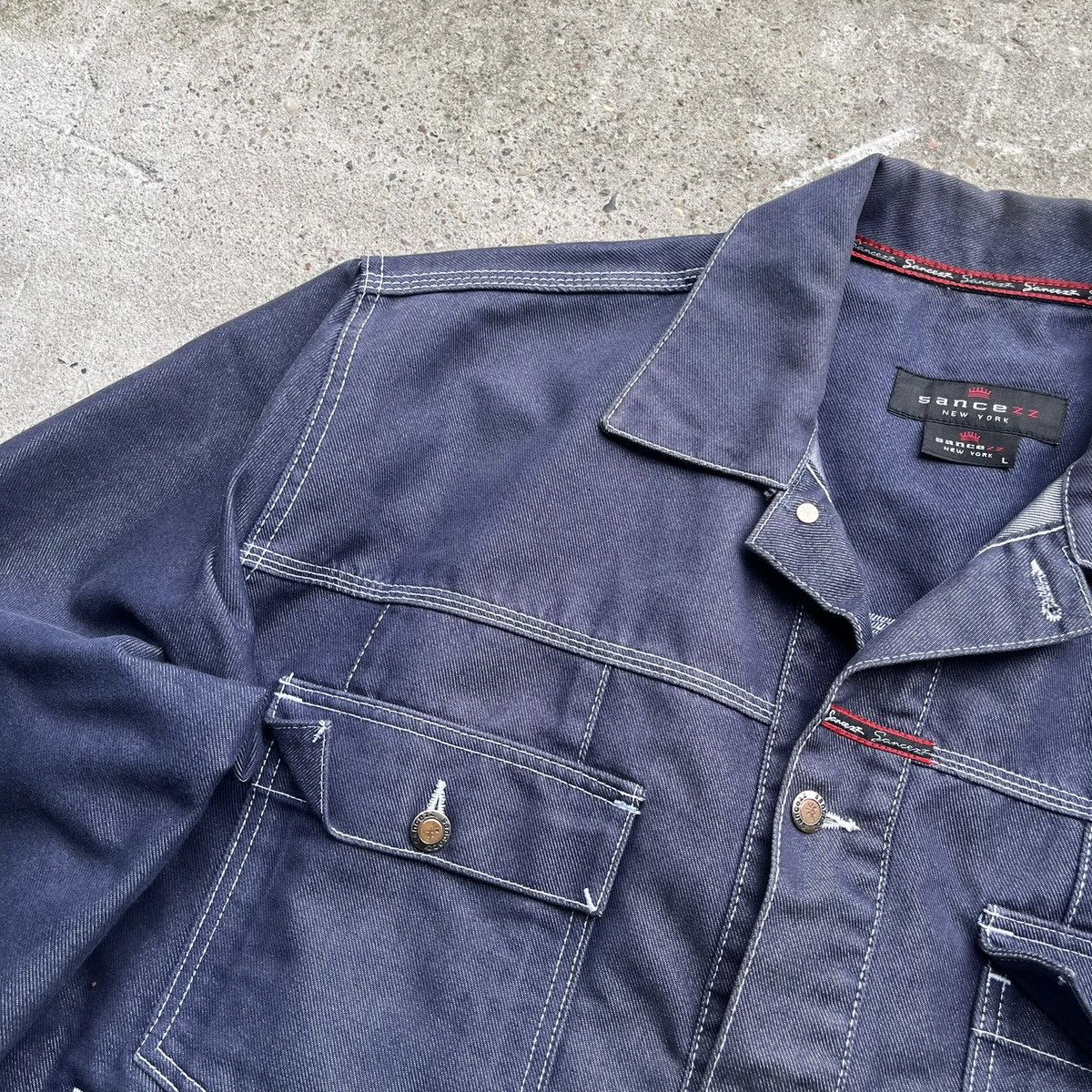 Vintage Sancezz new york Jeans jacket Skate Vintage Rare denim Size US L / EU 52-54 / 3 - 3 Thumbnail