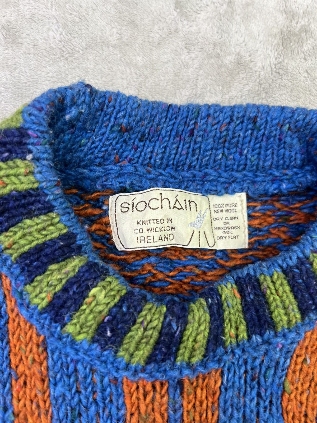 Other Irish Pure NewWool Geometric KnitSweater Handmade Multicolor Size US L / EU 52-54 / 3 - 2 Thumbnail
