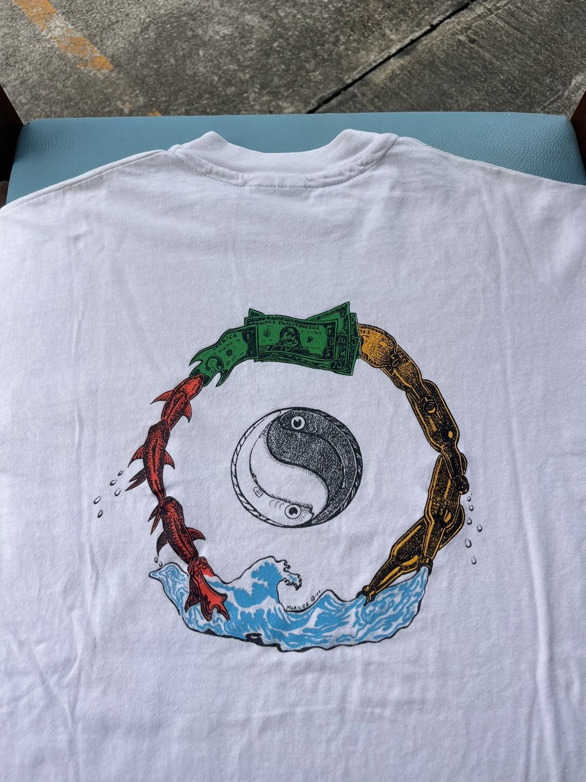 Vintage Vintage Yin Yang Marilee 1991’s Artwork Pocket Tshirt Size US L / EU 52-54 / 3 - 8 Thumbnail