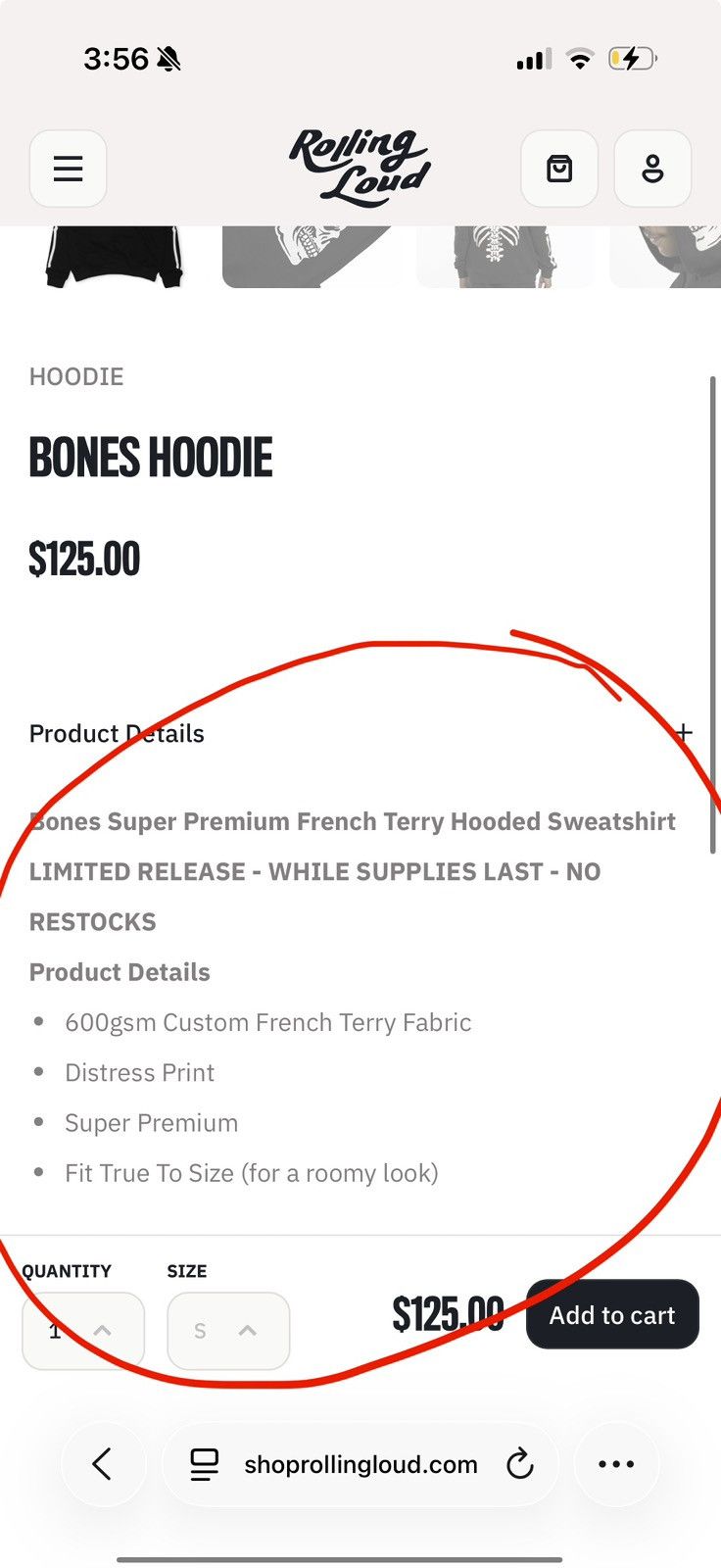 Rolling Loud Rolling Loud Bones Hoodie Size US XL / EU 56 / 4 - 16 Thumbnail