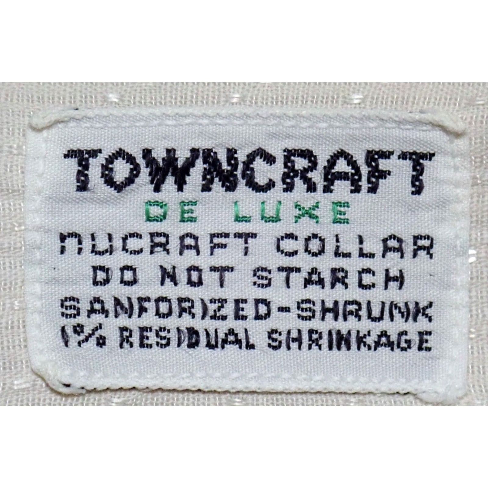 Vintage VINTAGE TownCraft Sanforized Dress Shirt - Men’s L White Cotton Button-Up with Gusset 50s 60s Clip Dot - Long Sleeve Mens Large Chest 48" (Measured) Size 42R - 3 Thumbnail