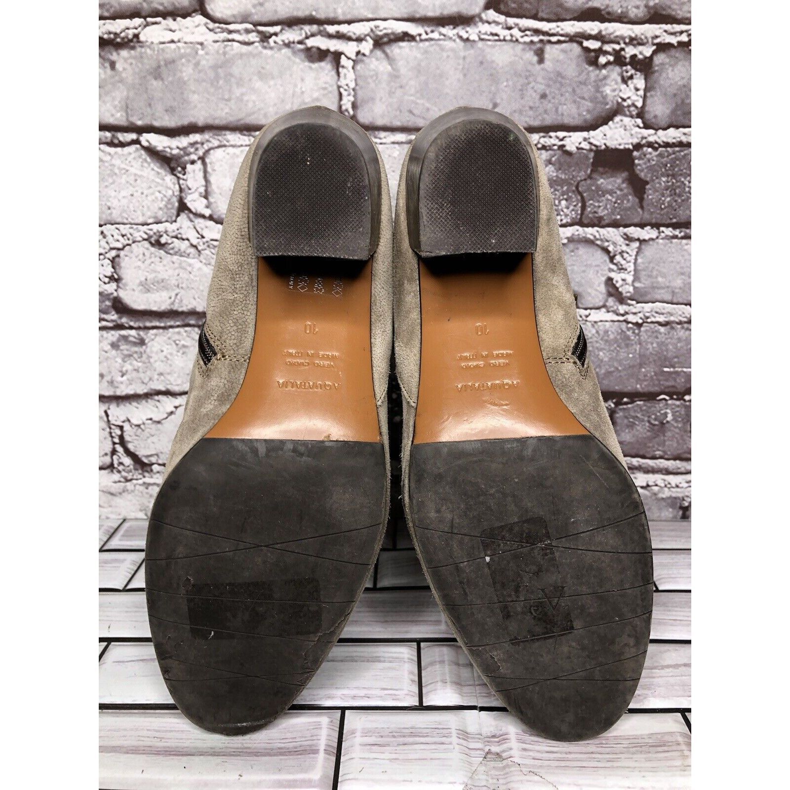 Aquatalia Aquatalia Taupe Suede Leather Side Zip Heel Ankle Booties Wo Size US 10 / IT 40 - 8 Thumbnail