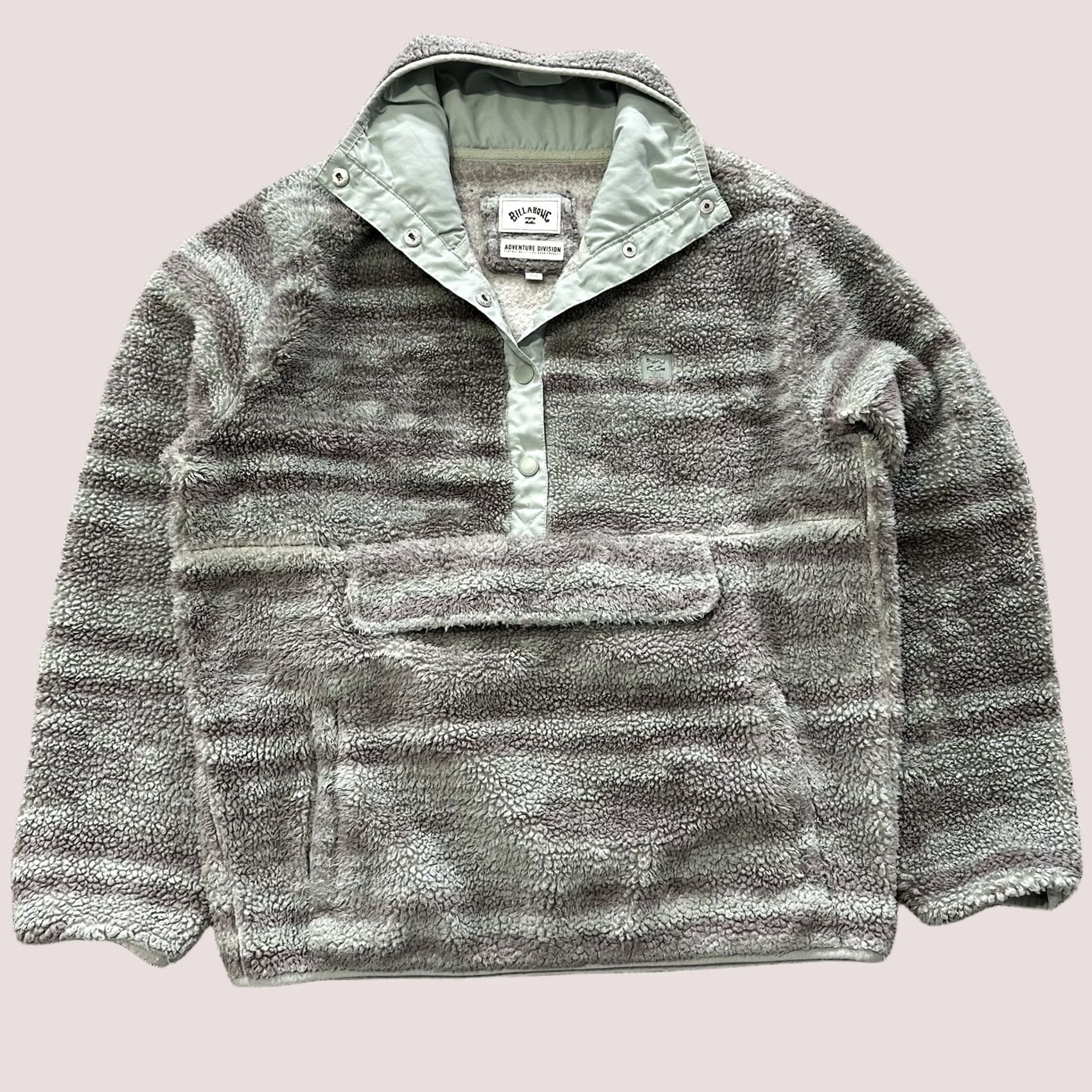 Billabong Billabong Womens L Green Fleece Jacket Pullover Short Zip Snaps Regular Outer Shell Polyester Lining Polyester 1000 Swtr? Size L / US 10 / IT 46 - 1 Thumbnail