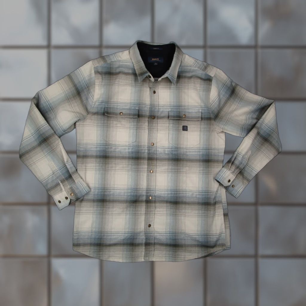 Roark VINTAGE not applicable; but follow: Roark Jacket Mens L Classic Fit Snap Front Shacket Wool Blend Gray Plaid Pockets All Seasons Travel Hiking Outdoor Size US L / EU 52-54 / 3 - 1 Thumbnail