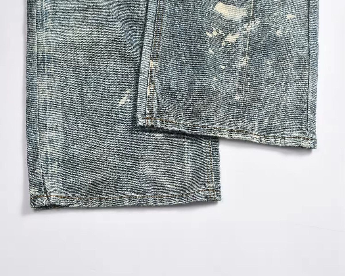 Jean Streetwear Retro Washed Hole Blue Baggy Jeans Size US 35 - 4 Thumbnail