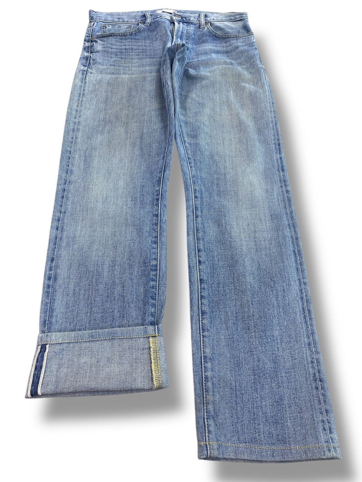 Uniqlo Uniqlo X Selvage Faded Wash Whiskered Style Slim Fit Jeans Size US 32 / EU 48 - 1 Thumbnail