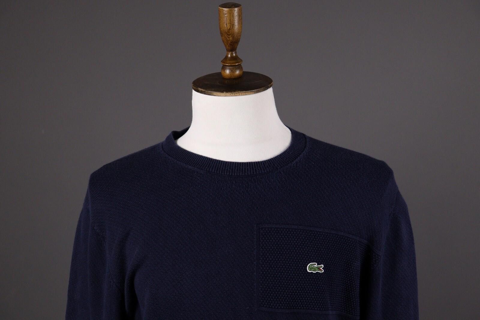 Lacoste Lacoste Blue Cotton Knit Sweater Size FR 6 / US XL Size US XL / EU 56 / 4 - 2 Thumbnail