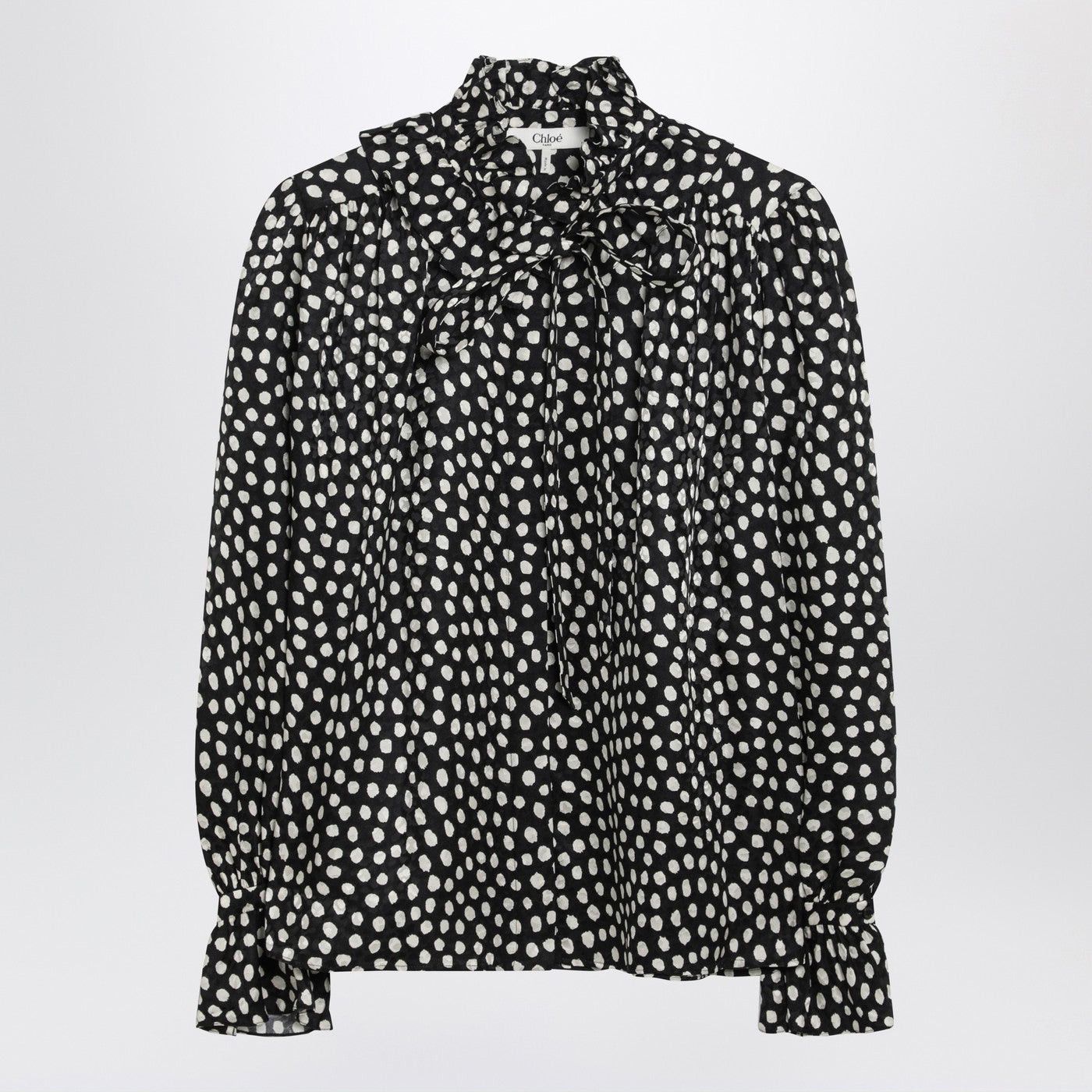 Chloe Chloe Polka-Dot Silk Blouse Size S / US 4 / IT 40 - 1 Thumbnail