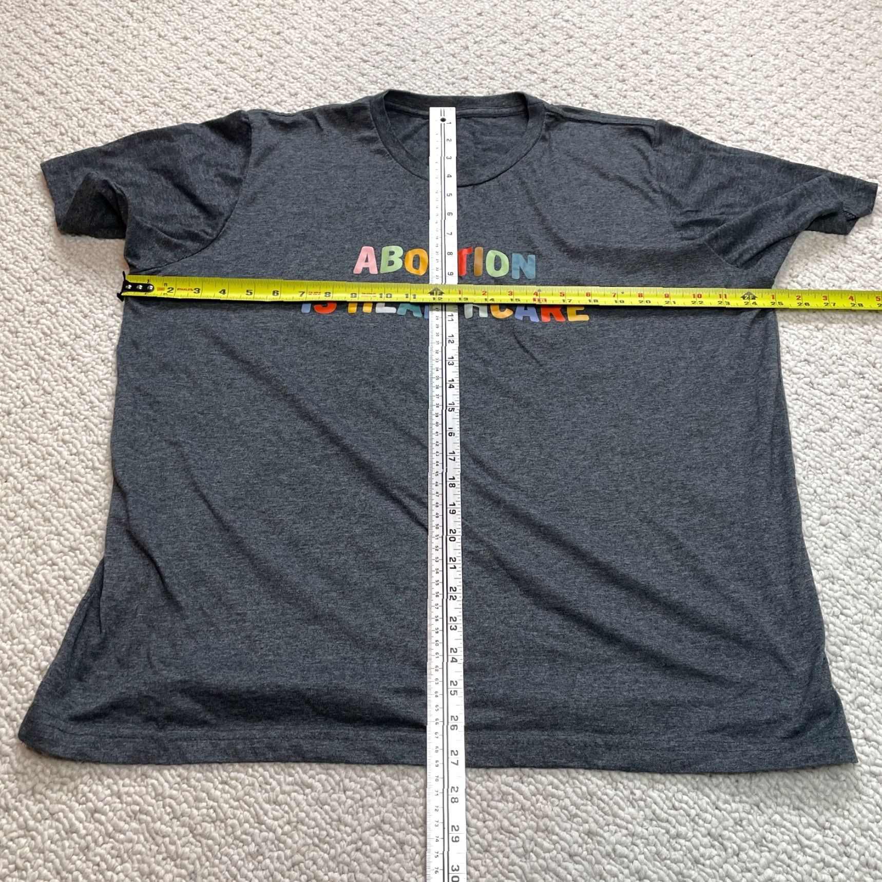 Vintage Unbranded Shirt Adult 2XL Dark Gray Short Sleeve Unixes Abortion is Healthcare Size XXL / US 16-18 / IT 52-54 - 3 Thumbnail