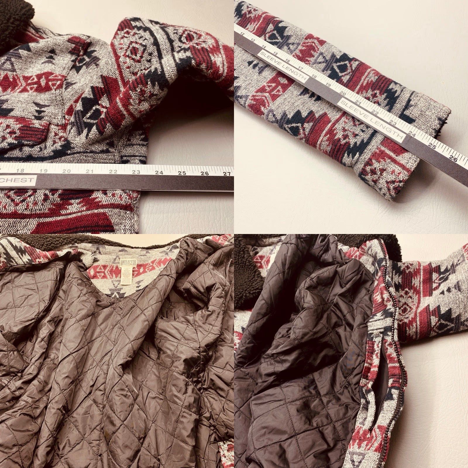 Vintage Duluth Trading Co. Womens Large Tribal Navajo Blanket Coat Aztec Sherpa Trim Size L / US 10 / IT 46 - 8 Thumbnail