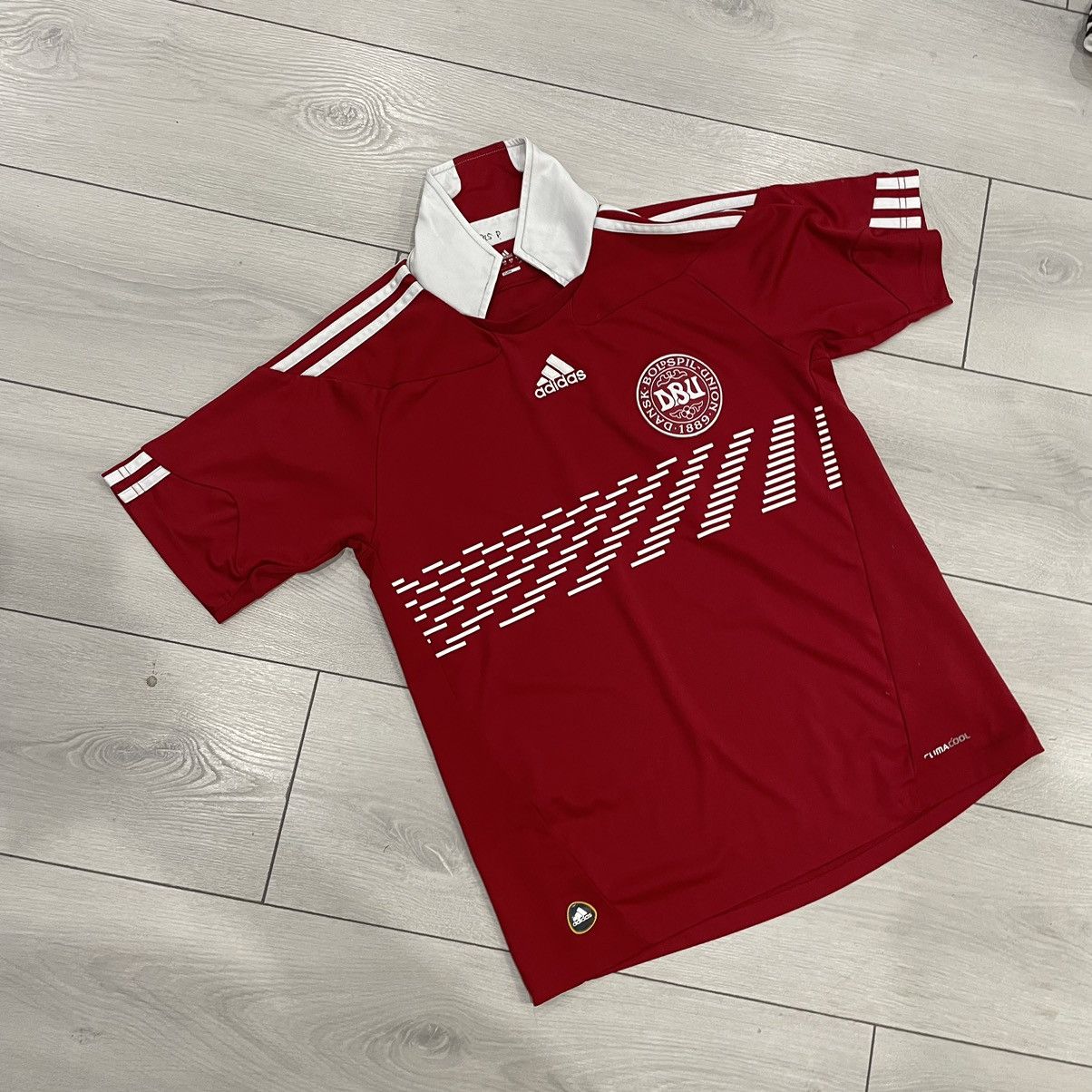 Adidas 90s adidas Boldspil dansk jersey tee shirt maglia denmark Size US S / EU 44-46 / 1 - 1 Thumbnail