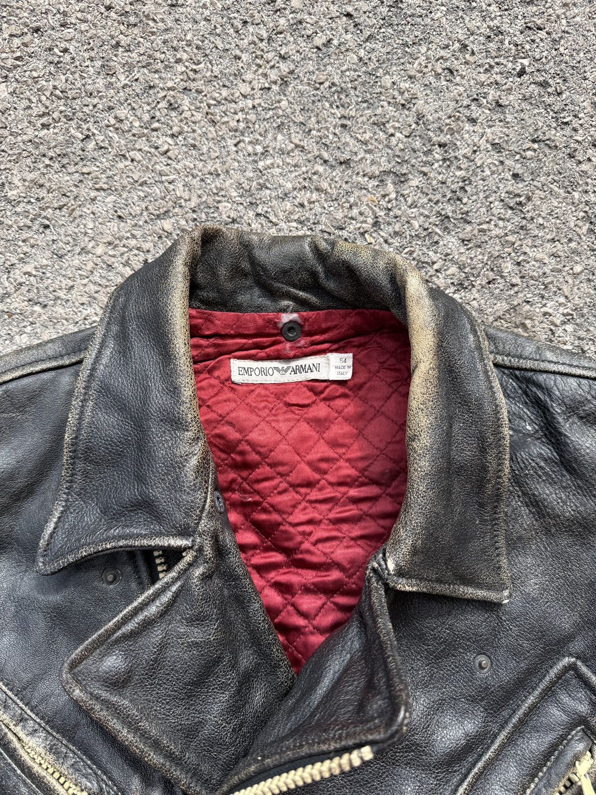 Emporio Armani Emporio Armani Archive Distressed Leather Pilot EA Test Piec Size US L / EU 52-54 / 3 - 6 Thumbnail