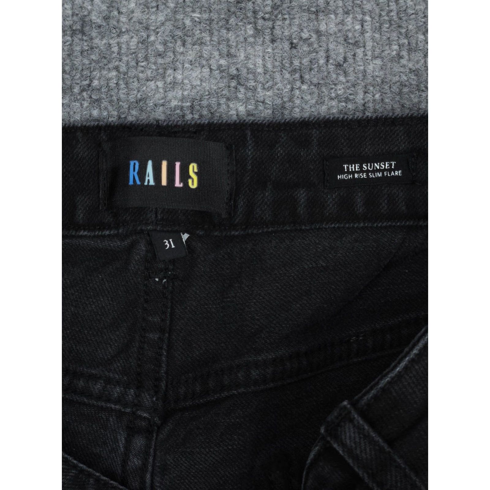 Rails **Rails Black Women's 31 High Rise Slim Flare Jeans FITS 32 x 29** User: **Rails Women's 31 Black High Rise Slim Flare Jeans FITS 32 x 29** Size 24" / US 00 / IT 34 - 5 Thumbnail