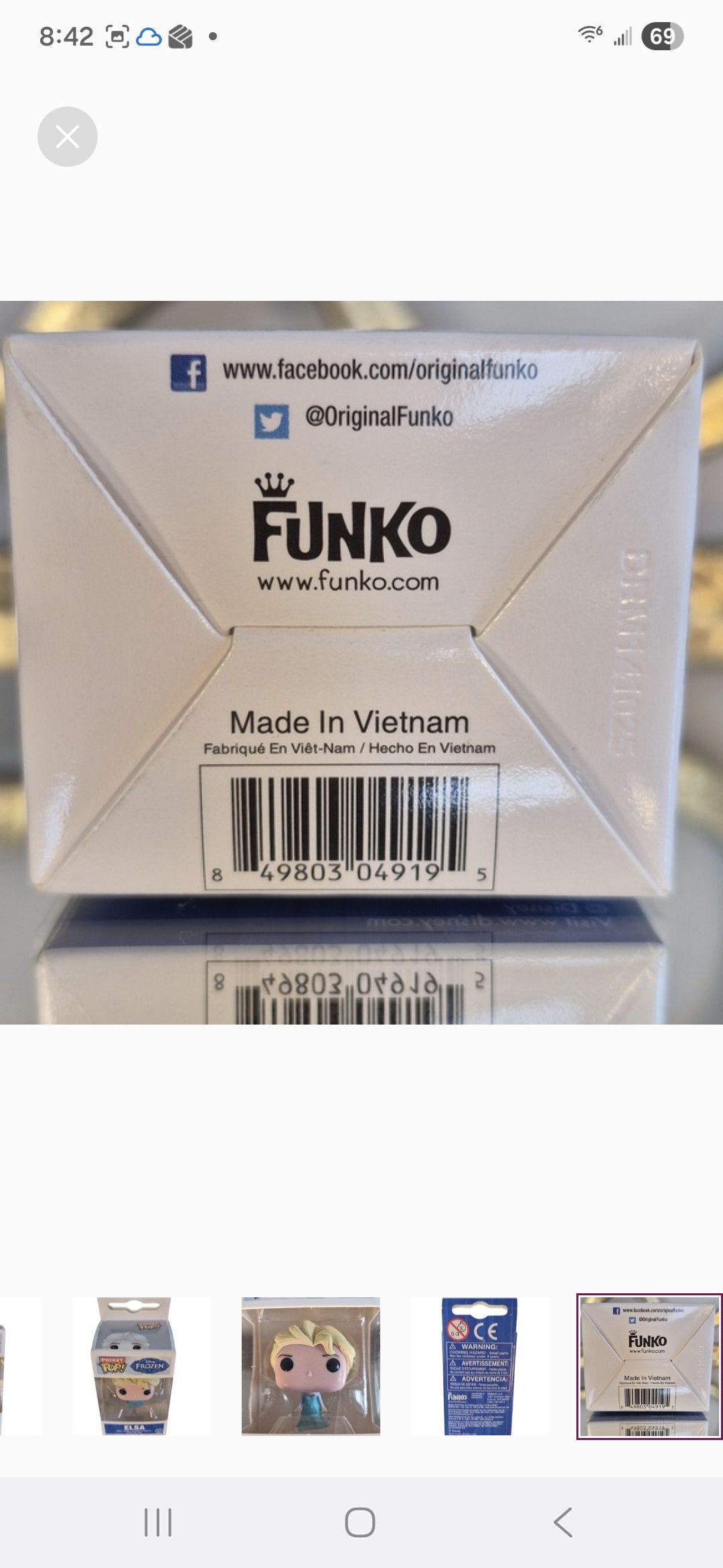 Other Funko × Disney's Frozen ELSA Vinyl Pocket POP Keychain Size ONE SIZE - 3 Thumbnail
