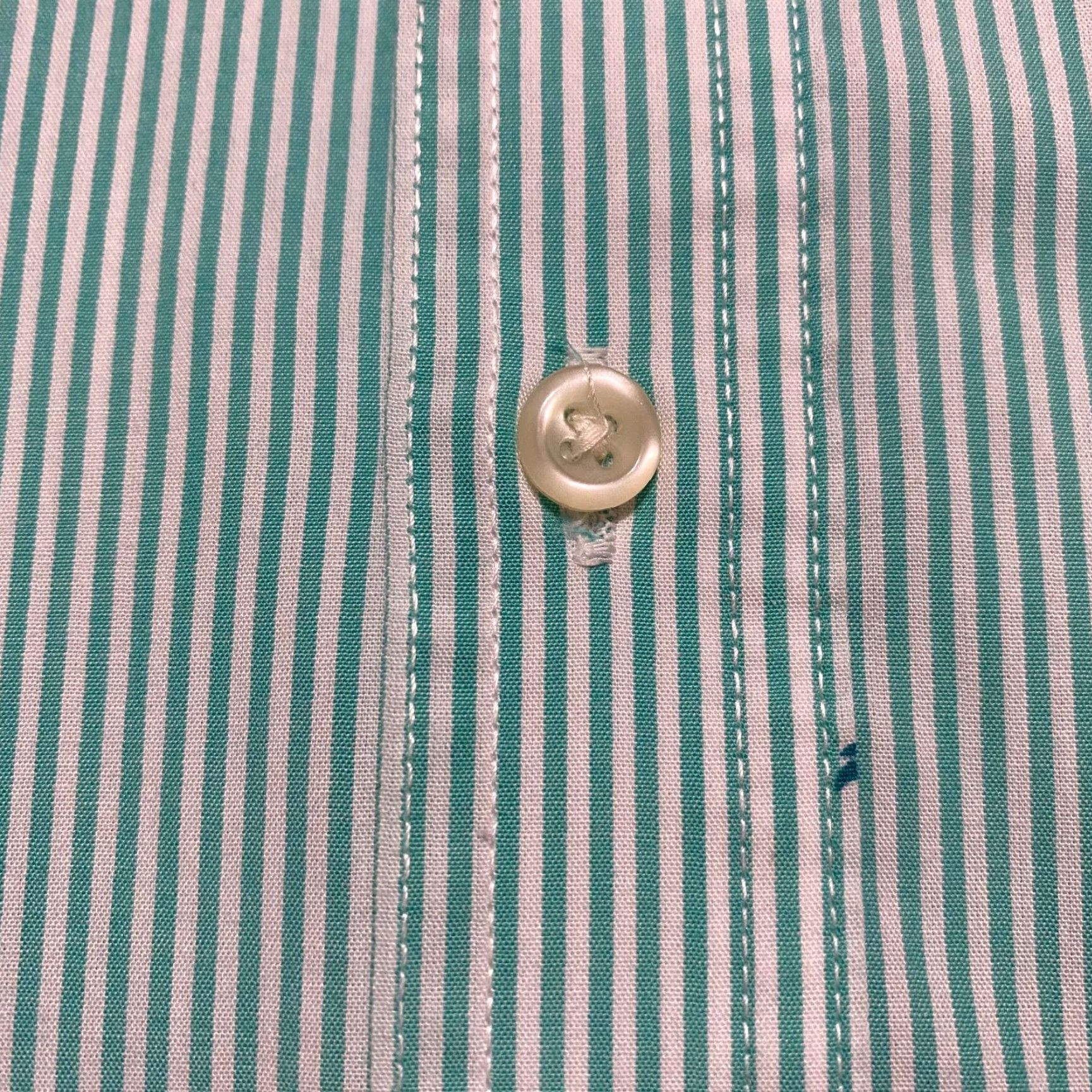 Chaps Chaps Mens Shirt Green Striped Tropical Button-Down Easy Care Shirt Adult Large Nike Size US L / EU 52-54 / 3 - 4 Thumbnail