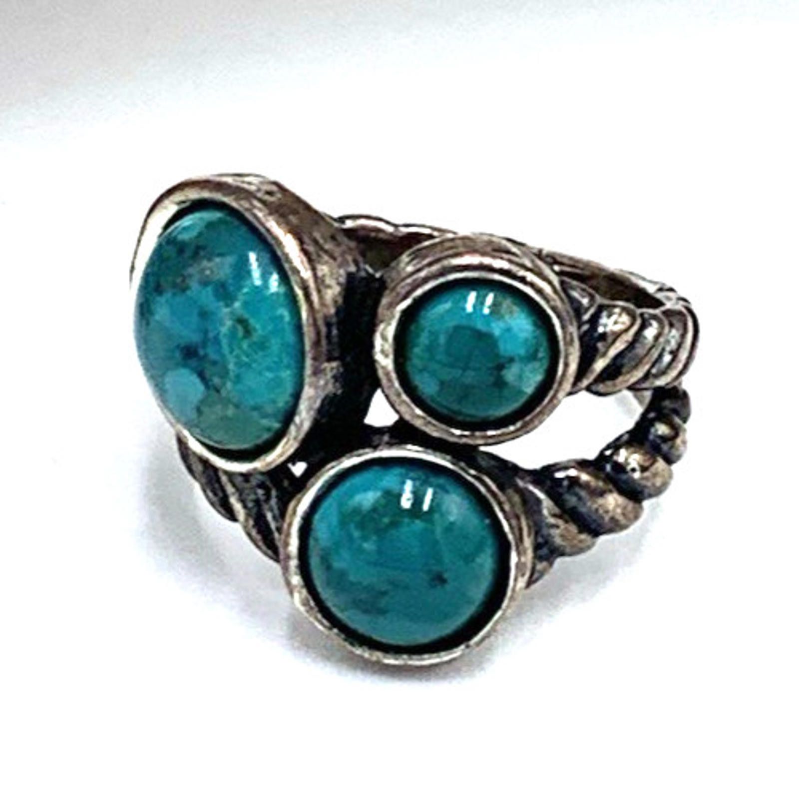 Other Didae Shablool Israel Turquoise Sterling Silver Braided Ring Size ONE SIZE - 1 Thumbnail