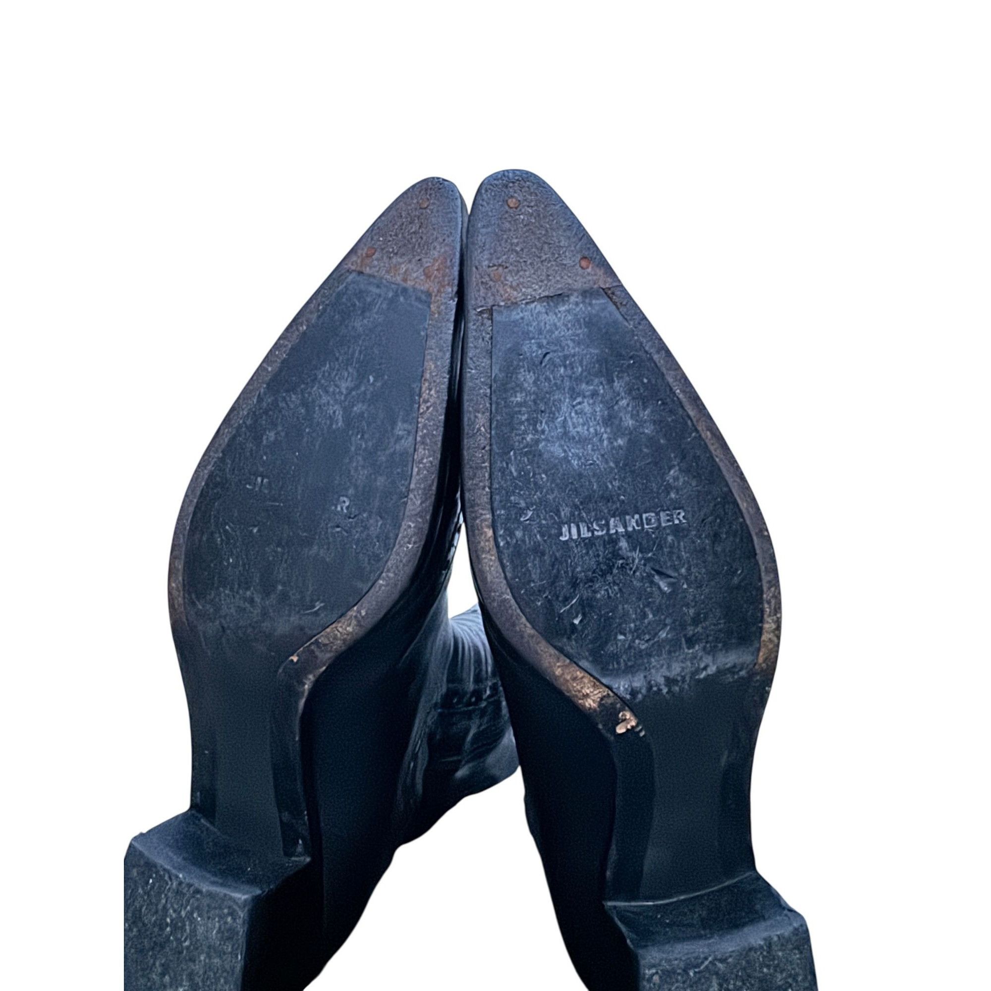 Jil Sander Black Leather Ankle Boots Size US 7.5 / IT 37.5 - 8 Thumbnail