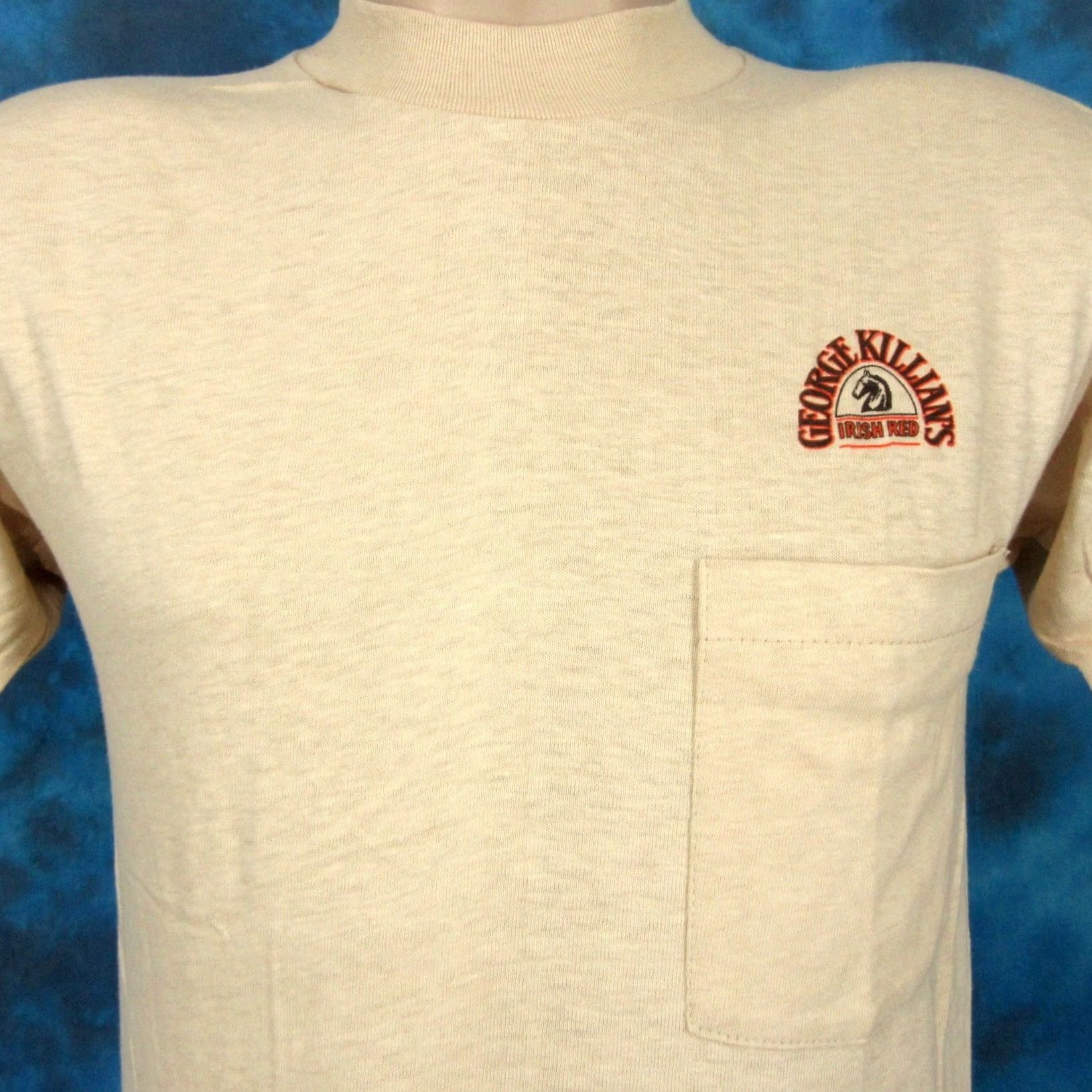 George VINTAGE George Killian's T-Shirt XS Adult Men 80s Beige Short Sleeve Crew Neck 100% Cotton Deadstock Unworn Vintage condition Mens Size US XS / EU 42 / 0 - 2 Thumbnail