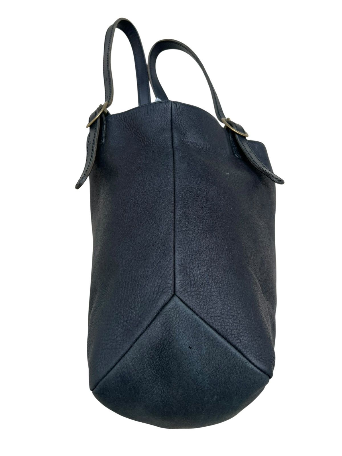 Leather Slow Motion Japan Patina Black Leather Tote Bag Size ONE SIZE - 15 Thumbnail
