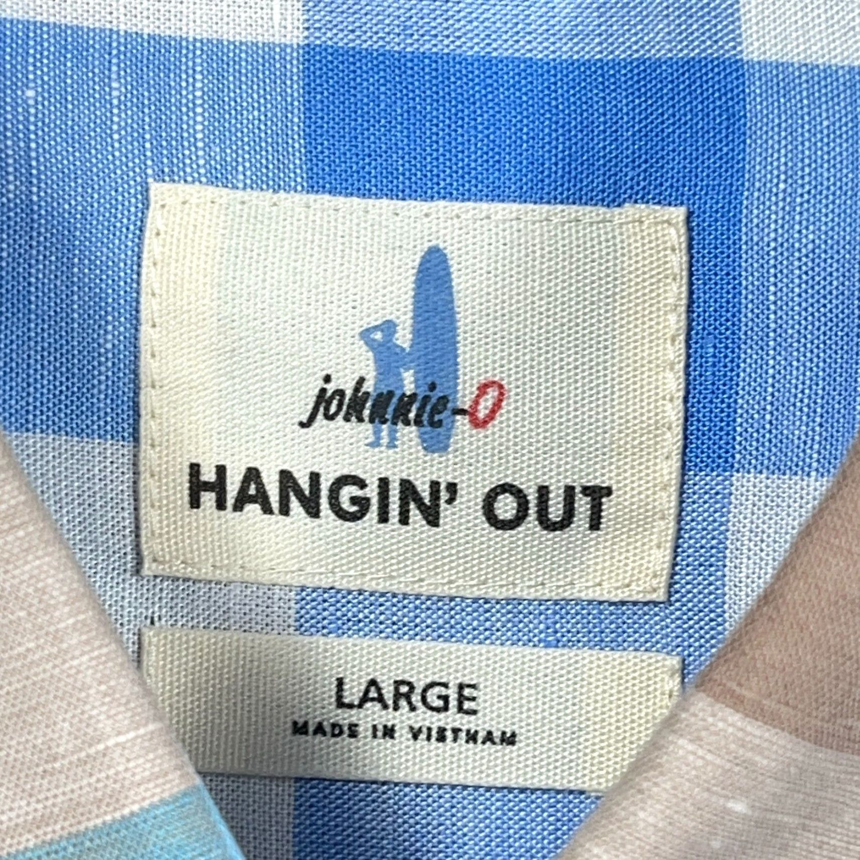 johnnie-O johnnie-O Shirt Men Large Blue Pink Button Up Linen Lyocell Camp Size US L / EU 52-54 / 3 - 3 Thumbnail